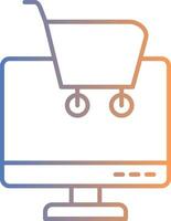 Online Shopping Line Gradient Icon vector