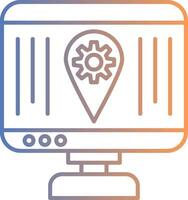 Localization Line Gradient Icon vector