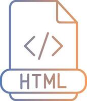 icono de gradiente de línea html vector