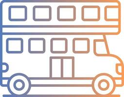 Double Bus Line Gradient Icon vector