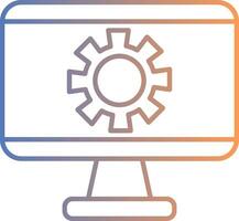 Monitor Screen Line Gradient Icon vector