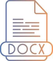 icono de degradado de línea docx vector