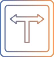 T Junction Line Gradient Icon vector