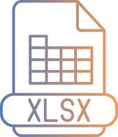 icono de gradiente de línea xlsx vector