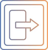 Log Out Line Gradient Icon vector