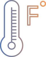 Fahrenheit Degrees Line Gradient Icon vector