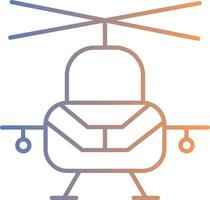 militar helicóptero línea degradado icono vector
