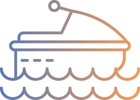 Jet Ski Line Gradient Icon vector