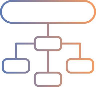 Hierarchical Structure Line Gradient Icon vector