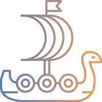 Viking Ship Line Gradient Icon vector