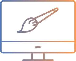 Brush Line Gradient Icon vector