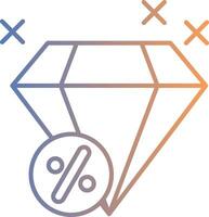 Diamond Line Gradient Icon vector