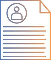 Curriculum Vitae Line Gradient Icon vector