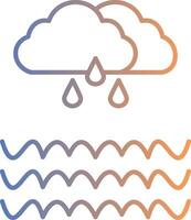 Flood Line Gradient Icon vector