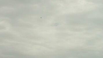 militar aeronave ejecutando un bucear en un ciudad y volador terminado edificios video