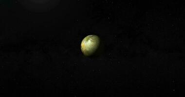 Traveling towards Io, Jupiter's moon, in the outer space video