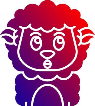 Surprised Solid Gradient Icon vector