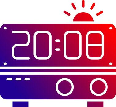 alarma reloj sólido degradado icono vector