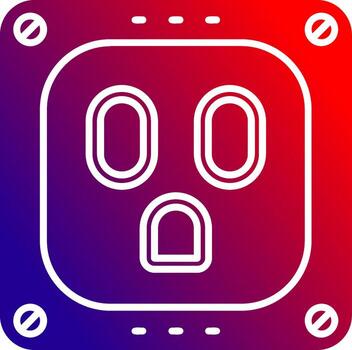 enchufe sólido degradado icono vector