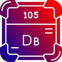 dubnium sólido degradado icono vector