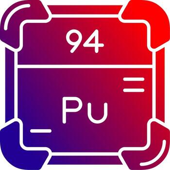 plutonio sólido degradado icono vector