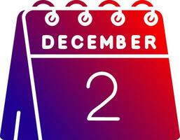 2nd of December Solid Gradient Icon vector