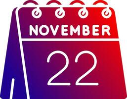 22nd of November Solid Gradient Icon vector