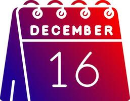 16th of December Solid Gradient Icon vector