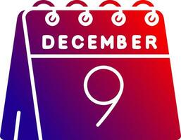 9th of December Solid Gradient Icon vector