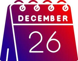 26th of December Solid Gradient Icon vector