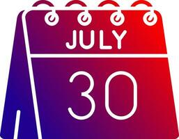 30th of July Solid Gradient Icon vector