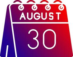 30th of August Solid Gradient Icon vector