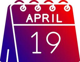 19th of April Solid Gradient Icon vector