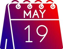 19th of May Solid Gradient Icon vector