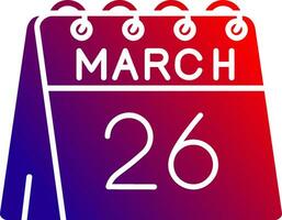 26th of March Solid Gradient Icon vector