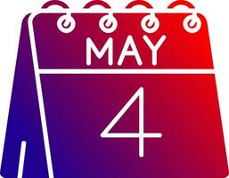4th of May Solid Gradient Icon vector