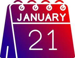 21st of January Solid Gradient Icon vector