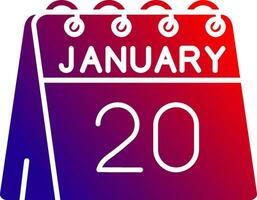 20th of January Solid Gradient Icon vector