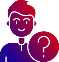 Question Solid Gradient Icon vector
