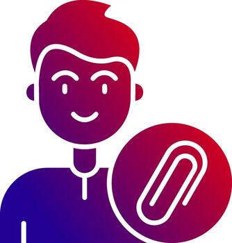 Clip Solid Gradient Icon vector