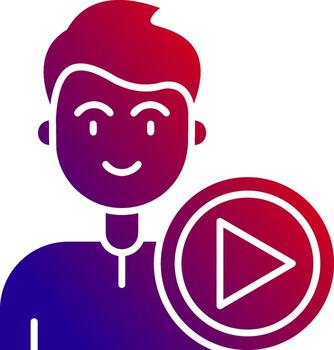 Play Solid Gradient Icon vector