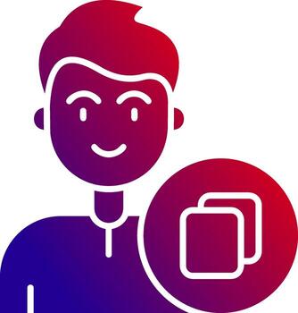 Copiar sólido degradado icono vector