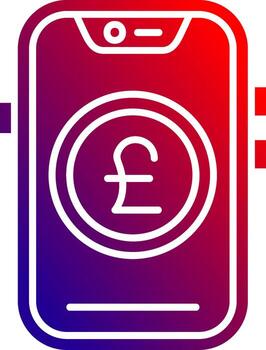 libra sólido degradado icono vector