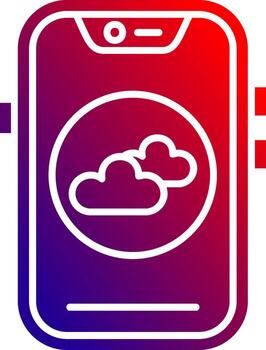nube sólido degradado icono vector