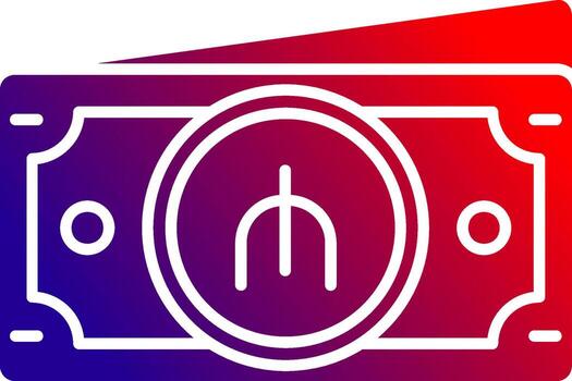 Manat Solid Gradient Icon vector