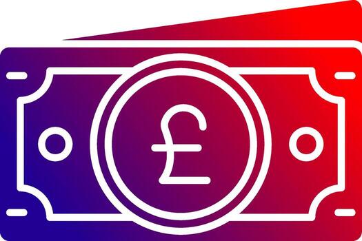 Pound Solid Gradient Icon vector