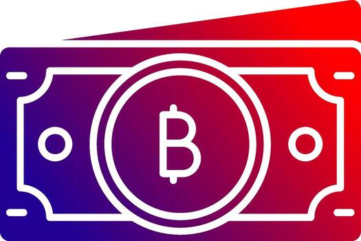 baht sólido degradado icono vector