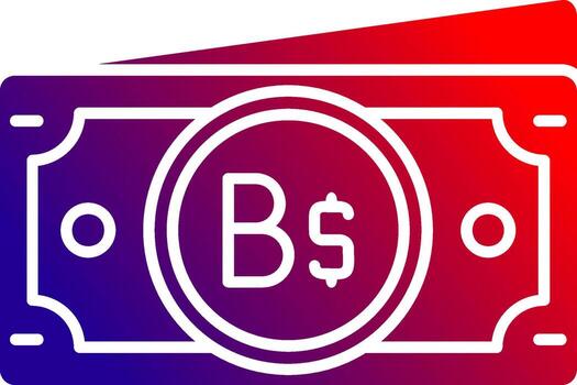 Brunei sólido degradado icono vector