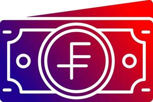 Swiss franc Solid Gradient Icon vector