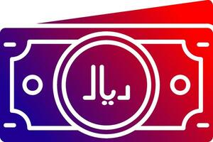 Riyal Solid Gradient Icon vector
